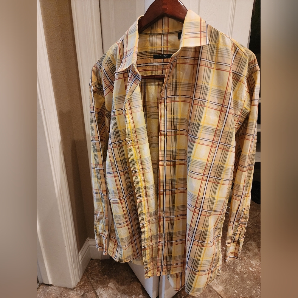 Yellow Plaid Button-Up Shirt